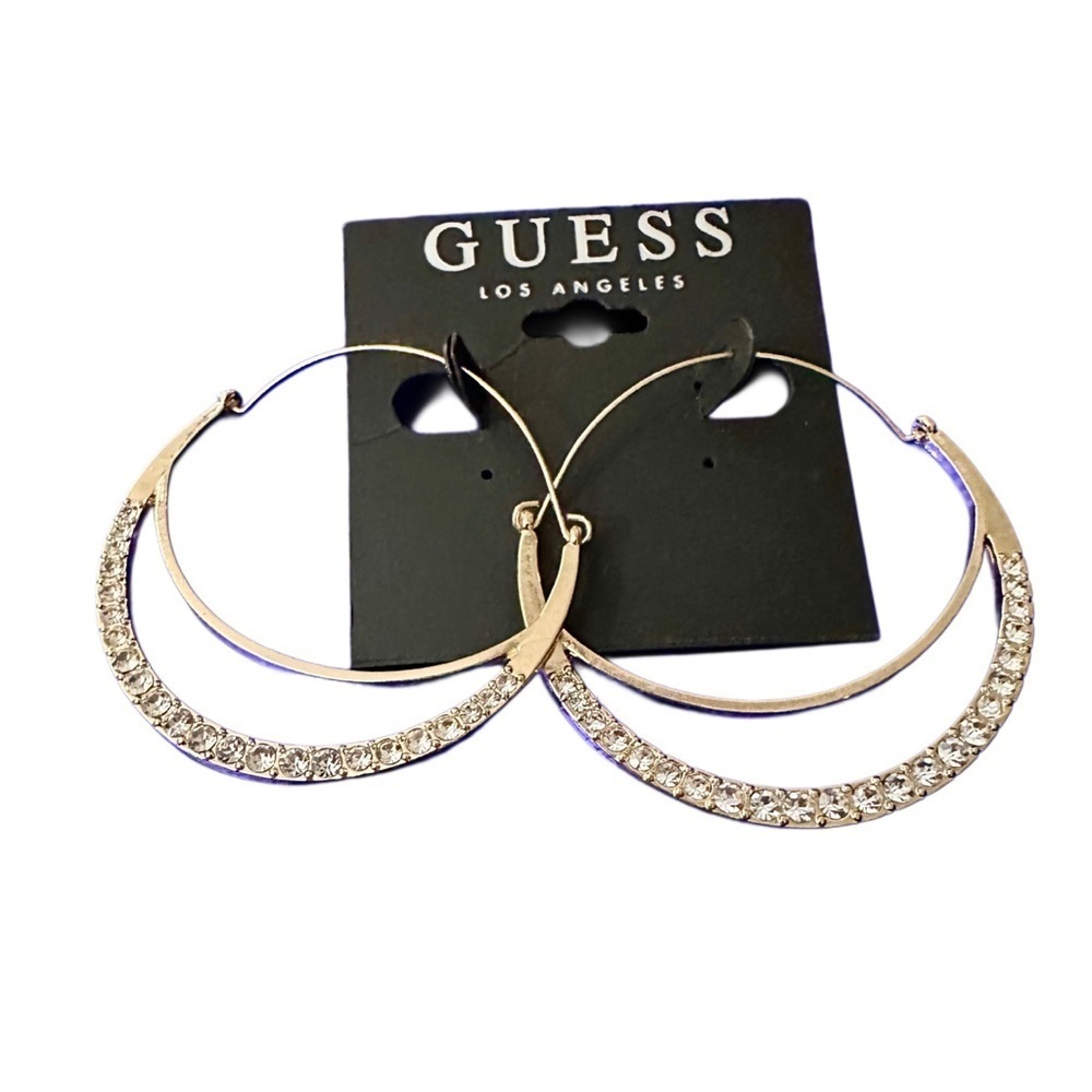 Guess Gold Crystal Embellished Earrings